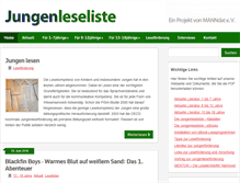Tablet Screenshot of jungenleseliste.de